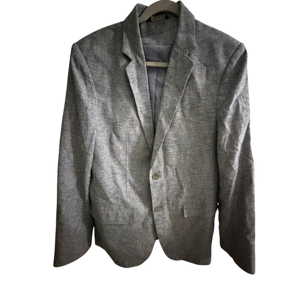 Banana Republic Linen Blend Blazer Mens 42 Long Standard Fit Jacket Blue 42L
